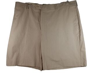 NEW DANIEL CREMIEUX SIGNATURE COLLECTION Mens 42 Beige Chino Shorts Flat Front